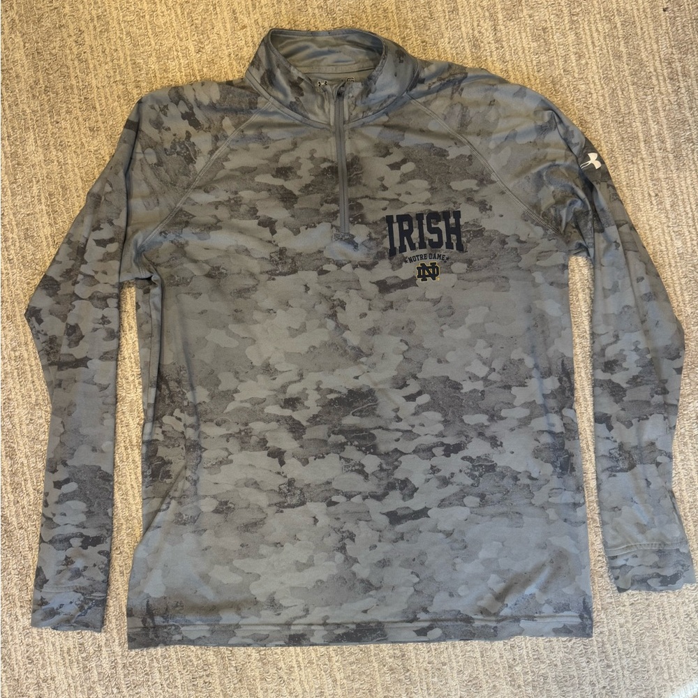 Under Armour Notre Dame Men's Gray Camo Irish Shirt